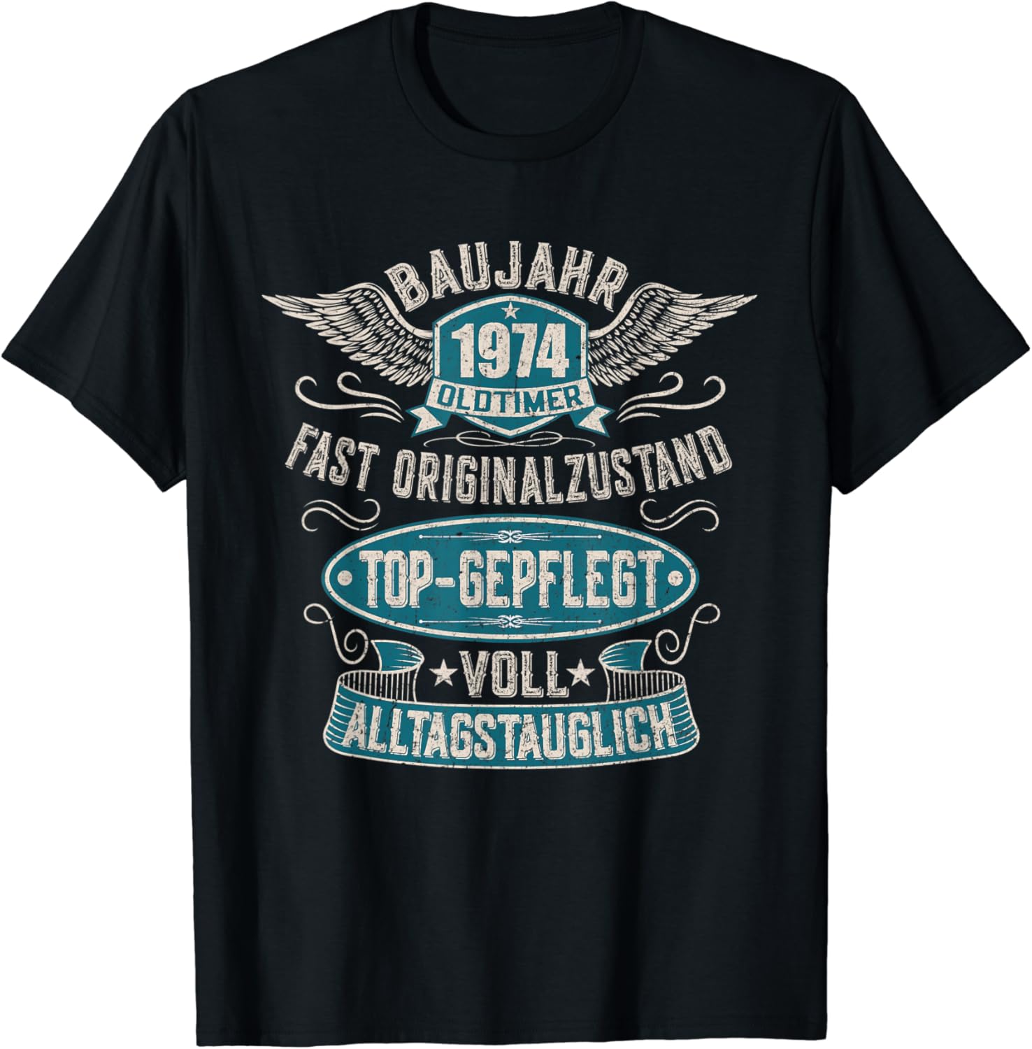 Baujahr 1974 Geburtstag Jahrgang 74 Oldtimer TShirt Amazon.de Fashion